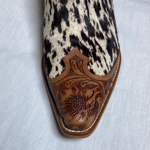 Replacement/Project Shoe! Myra Bag Heely Western Hand Tooled Mule Sz 8 Left Foot - Picture 3 of 6